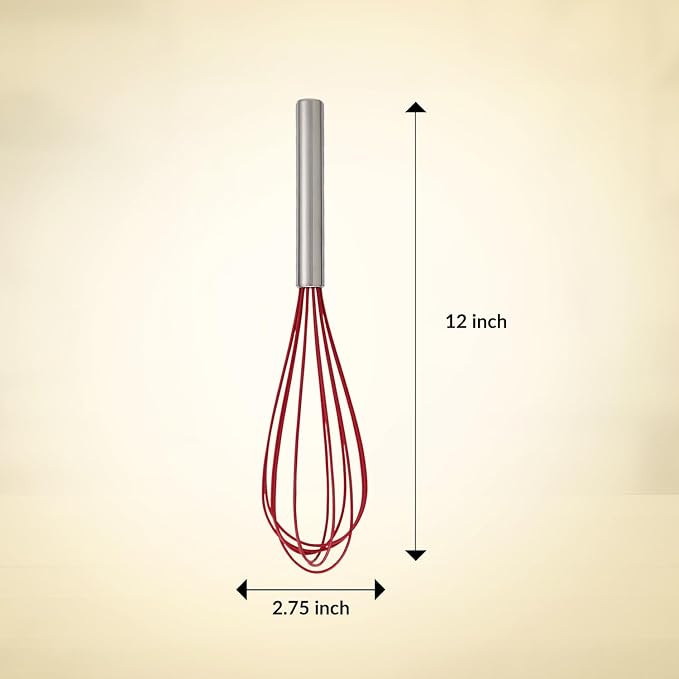 Mrs. Anderson’s Baking Non-Stick Wire Whisk, Silicone-Coated Stainless Steel, 12-inches
