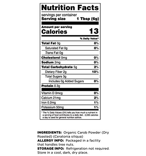 Terrasoul Superfoods Organic Carob Powder, 1 Lb - Cocoa Powder Alternative | High in Fiber
