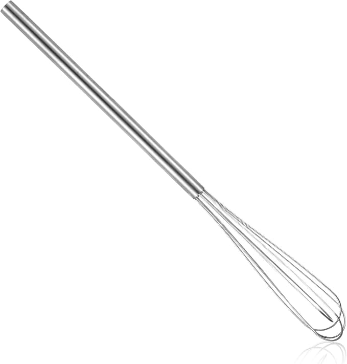 1 pcs Mini Whisks Stainless Steel Skinny Whisk Egg Beater Wire Whisks Portable Kitchen Tiny Whisk for Cooking Blending Whiping Beating Stirring (10.4 Inches)