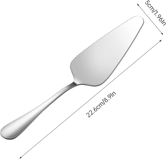 Cake Pie Server, 5 Pack Stainless Steel Pie Pizza Pastry Cake Slicer Server Set, Cake Cutter with Serrated Edges, Pie Cutters for Kitchen, Restaurants, Wedding, Birthdays and Parties