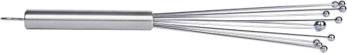 Restaurantware 10.5 in Stainless Steel Ball Whisk - 24 Pack - German Standard Egg Beater with Ergonomic Handle, Dishwasher Safe - Manual Mixer Cooking Whisk for Baking, Stirring, Sauces, Beating