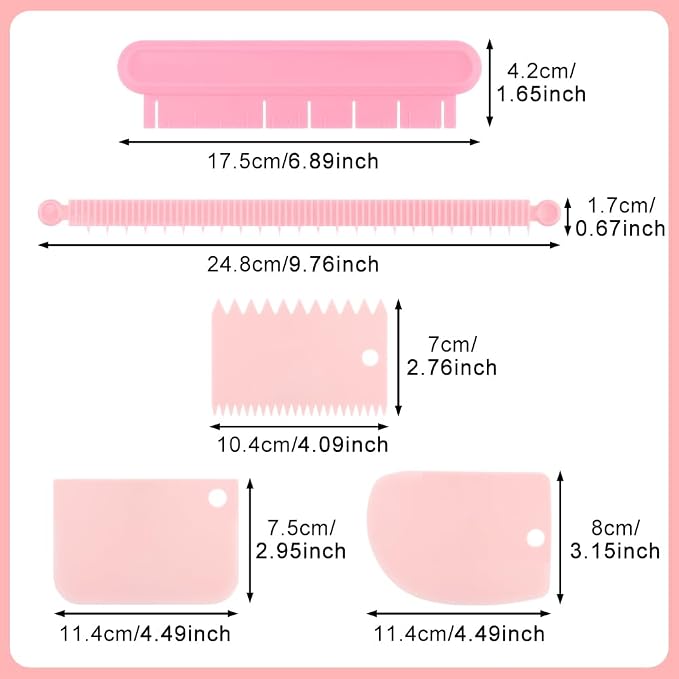 3 Pcs Cake Arch Guide Tool With 3 Pcs Cake Scraper Cakes Smoother,Cakes Arch Tool Convenient for Controlling the Size and Position of the Arc,Suitable for Beginners and Bakers