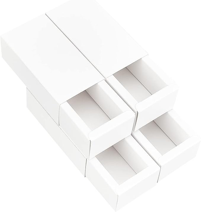 BENECREAT 16PCS White Kraft Packaging Drawer Box 4x2x1.4 Inch Cardboard Present Box for Lipstick, Small Perfume Essential Oil Bottle