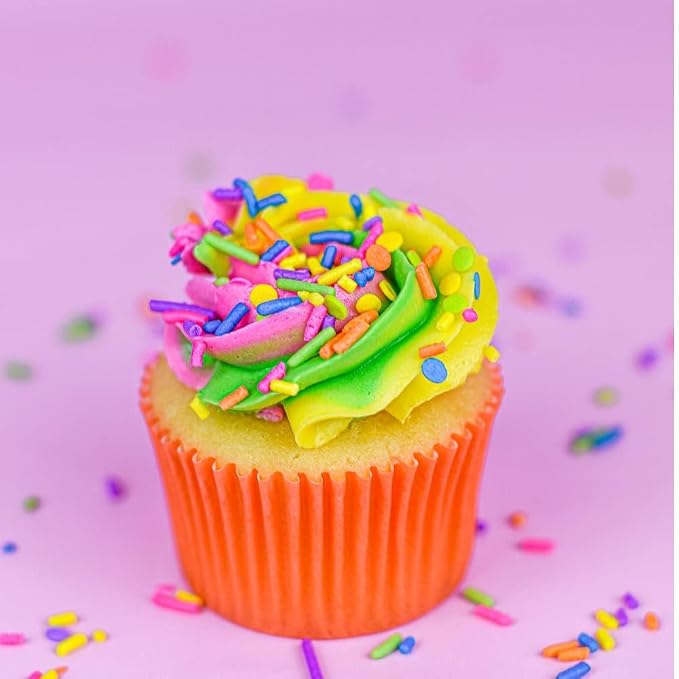 Neon Colorful Sprinkles Confetti Funfetti Sprinkles for Cake Decorations, Cupcake Toppers Cinco De Mayo Summer Fiesta Luau Trolls Sprinkle for Cookies, Cupcakes, Toppings and Decorating Sprinkle