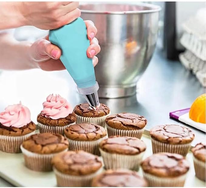 126 Pcs Piping Bags and Piping Tips Set, Stainless Steel Frosting Piping Bake Cake Decorating Kit, Pastry Cake Decorating Tips For Cookies Cupcake