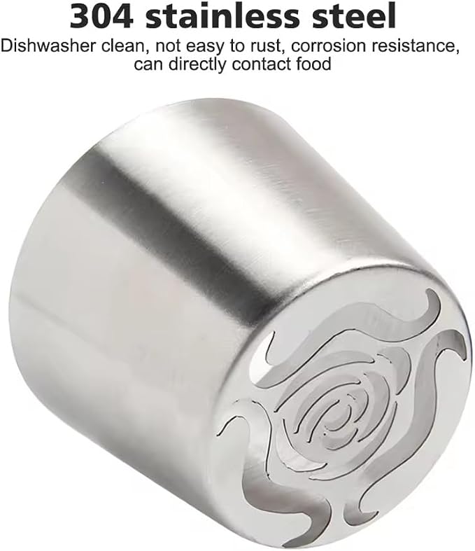 Stainless Steel Rose Flower Decorative Nozzle Russian Marshmallow Piping Nozzle DIY Baking Cake Decoration Piping Cream Tools (2Pcs)
