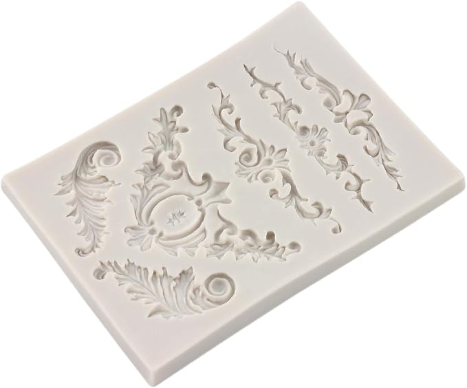Baroque Silicone Molds Scroll Baroque Fondant Border Mold For Cake Decorating Cupcake Topper Candy Chocolate Gum Paste Polymer Clay Set Of 1