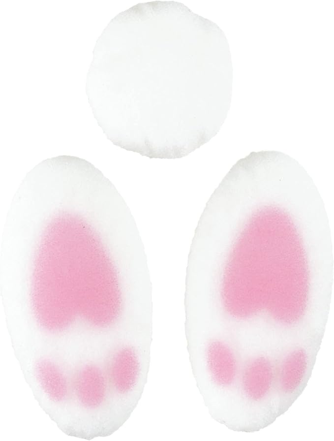 Lucks Dec-Ons Molded Sugar Cake Top, Bunny Tails and Toes Set, 3/4-1 1/2 Inch, 40 Count
