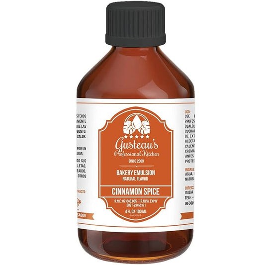 Gusteau's - Cinnamon Spice Flavor Emulsion, 4 fl oz (100ml) Alcohol Free, Sugar Free, Kosher (CINNAMON SPICE)