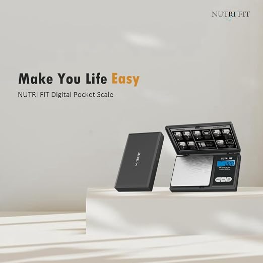 NUTRI FIT Gram Scale Digital Scale 0.01g Accuracy, 500g Small Pocket Scale Jewelry Scale, Weight for Food Ounces and Grams Kitchen Scale, Mg Scale for Powder Medicine Gold Weed, Portable
