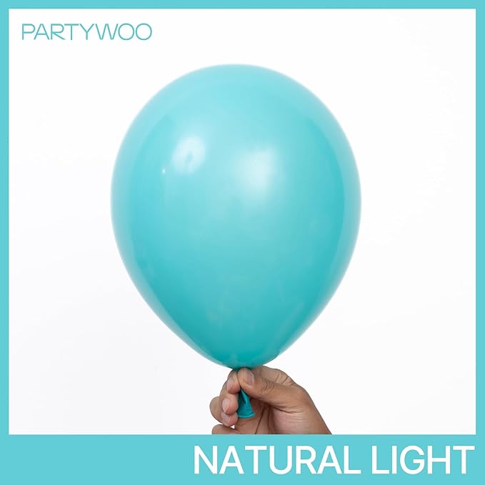 PartyWoo Teal Balloons, 100 pcs Teal Blue Different Sizes Pack of 36 Inch 18 Inch 12 Inch 10 Inch 5 Inch Turquoise for Balloon Garland or Balloon Arch as Party Decorations, Teal-Y69