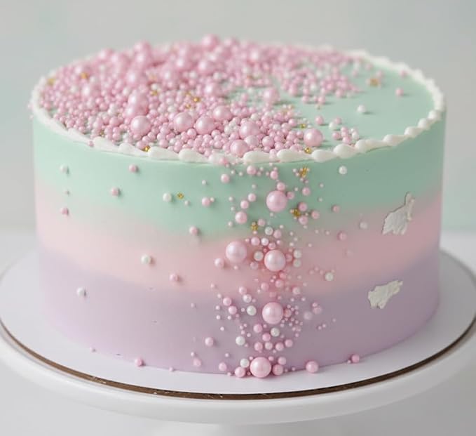 Pink Edible Pearl Sprinkles-26 Styles Mixed Size Round, Edible Candy | 26 Styles Mixed Size Round, Edible Candy, For Cakes, Cupcakes, Cookies, Donuts & Ice Cream, Food Grade, Cake Toppers
