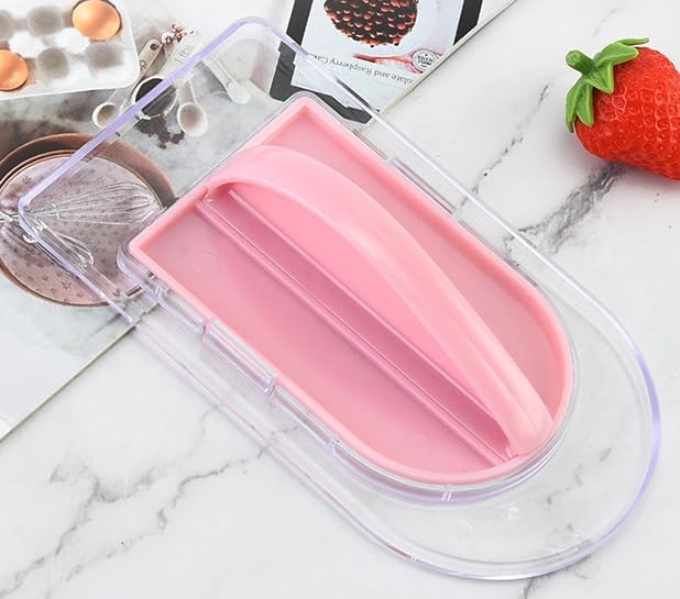 1pc 2-in-1 Cake Smoother Tool Scraper with Handle Detachable Cake Icing Trowel Fondant Icing Smoother Polisher Cake Icing Smoother Cake Surface Smoother for Cake Decorating, Pink, Clear Base