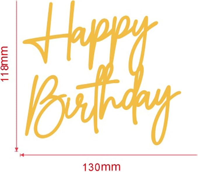 1PCS Happy Birthday Cake Topper,Gold Mirror Acrylic Boy or Girl Cake Sign Decorations,Birthday Cake Charm Supplies for Birthday Party Cake Dessert