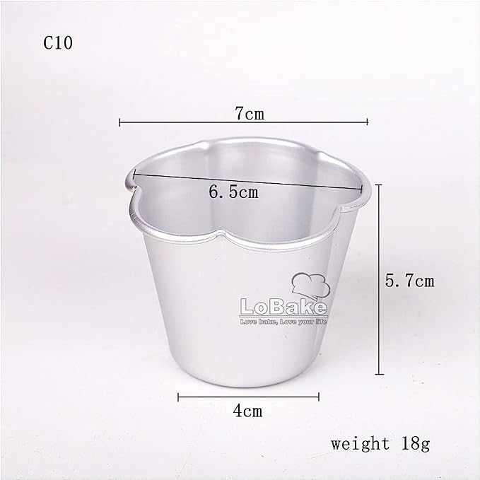 10pcs per lot Various Design Fluted Edge Wavy Flower Cup Boat Round Shape Aluminium Tart Mould Jelly Pudding Cup Cupcake Mold Baking (C10)