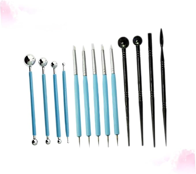 Unomor 13pcs Fondant Sculpting Tools Kit for Cake Decoration Versatile Modeling Pens for Sugar Craft Clay Pottery and Diy Projects Easy to Use for Beginners and Professionals