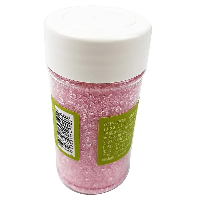 Edible Sugar Sprinkles Pink Candy 100g/ 3.5oz Baking Edible Cake Decorations Cupcake Toppers Cookie Decorating Ice Cream Toppings Celebrations Shaker Jar Wedding Shower Party Chirstmas Supplies