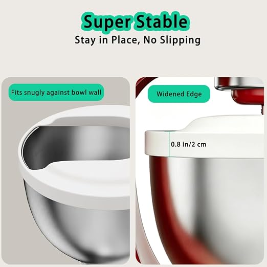 Silicone Flour Funnel with Pouring Shield for KitchenAid 4.5-5QT Mixer