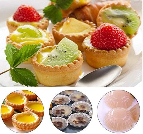 10 Pcs Aluminum Egg Tart Mold Baking Cups,Cupcake Cake Cookie Pudding Lined Mould Tin Baking Tool