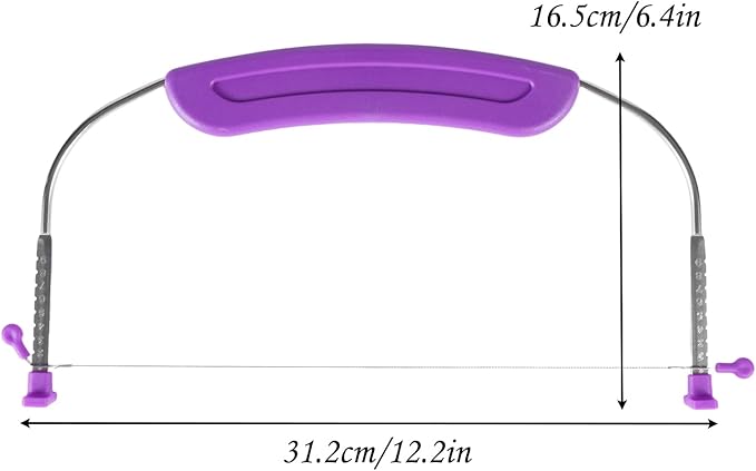 Adjustable Cake LevCake Cutter Slicer Leveler, 9 Different Height Premium Food Grade Stainless Steel Double Wires Cake Cutter/Slicer/Adjustable Cake Leveler for Leveling and Molding (Purple)
