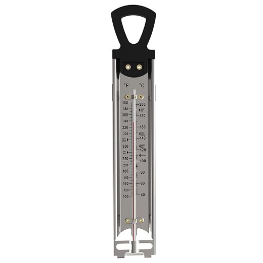Candy Thermometer with Pot Clip, Instant Read Deep Fry Oil Thermometer, Kitchen Food Cooking Thermometer for Candy, Jam, Syrup, Jelly, and Deep Fry, Stainless Steel Candy Thermometer for Candy Making
