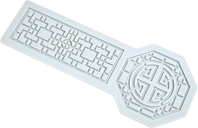 mostsom Pane Shape Chinese Style Pattern Lace Mold Silicone Mold DIY Sugarcraft Cake Decorating Tool Chocolate Fondant Lace Mat (B_ Pane)