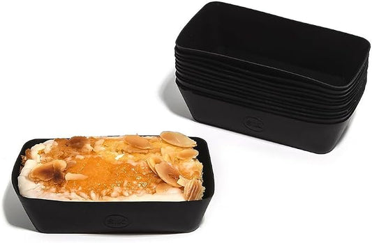 The Silicone Kitchen Silicone Individual Mini Loaf Pans - Reusable, Non-Toxic, BPA Free, Dishwasher Safe, Bento Box Accessories (12 Pack, Black)