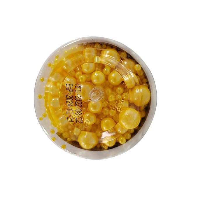 Edible Yellow Sugar Pearls Candy Sprinkles 120G/ 4.23Ounce Baking Cake Sprinkles Cupcake and Cake Topper Cookie Decorations Wedding Party Valentines Halloween Christmas Supplies
