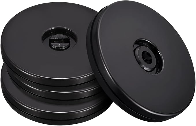 MECCANIXITY 3inch Rotating Swivel Stand with Steel Ball Bearings Lazy Susan Base Turntable for Kitchen Corner Cabinets, Black Pack of 4