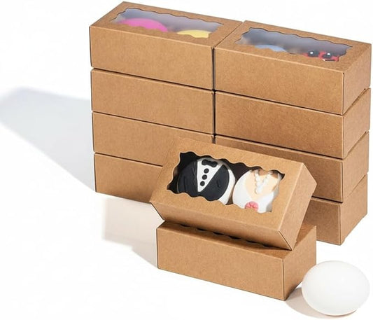 JCXGRVC small treat boxes with window - 35pcs candy box for chocolate & bakery treats - 4.17 x 2.16 x 1.37 inches small bakery boxes