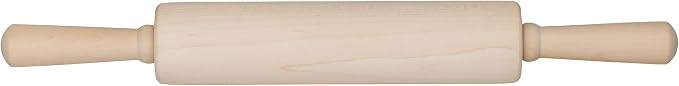 Mrs. Anderson’s Baking Stainless Steel Ball Bearing, Classic Wooden Rolling Pin, Made in America, 10-Inch x 2.25-Inch