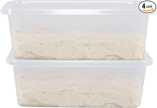 4-Pack Proofing Container with 6 L Capacity, Dough Rising Box | Fits Up to 3000 Grams of Dough, for Bread, Sourdough, Pizza