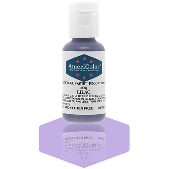 AmeriColor, Lilac, 0.75 Ounce Bottle, Soft Gel Paste Food Color