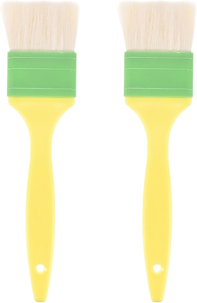M METERXITY 2-Pack Pastry Brush, Wool Basting Baking BBQ Oil Brush for Cooking/Barbecue/Kitchen [2"]