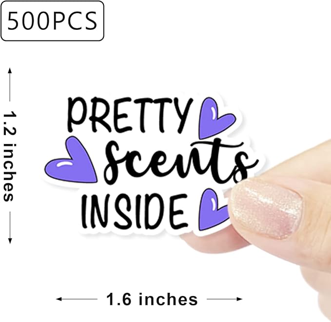 Wailozco 1.5'' Pretty Scents Inside Thank You Stickers, 500 Labels Per Roll