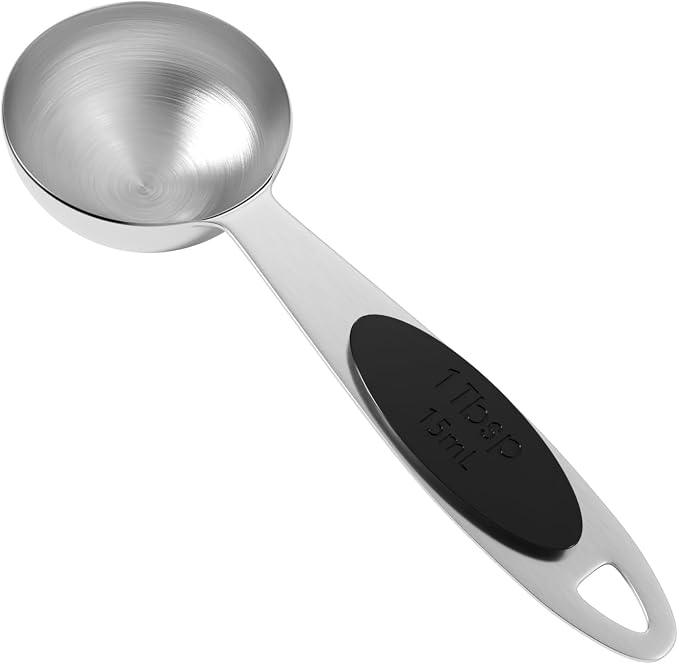 LEIFENY 1PCS 1Tbsp(3tsp, 1/2oz, 15ml) Single 18/8 Magnetic Measuring Spoon, 304 Stainless Steel Individual Measure Scoop Only for Baking & Cooking, Metal Kitchen Gadgets Essentials