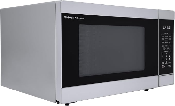 SHARP Countertop Microwave Oven with Removable 13.6" Carousel Turntable, 1100 Watt, 1.6 Cubic Feet, Stainless Steel