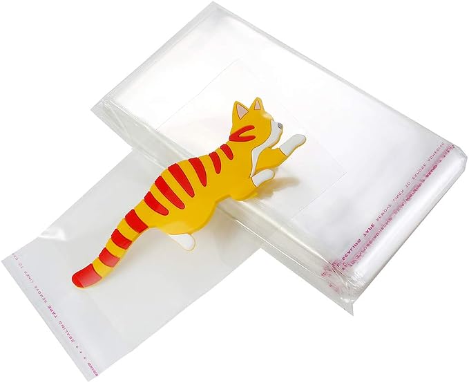 400 Pack 4" x 6" Thick Clear Resealable Cello Self Adhesive Seal Bags Packaging Bakery Cookie Cards Gifts Cellophane Poly Bags
