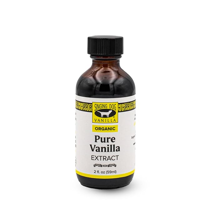 Singing Dog Vanilla Organic Pure Vanilla Extract, 2 fl oz (59ml) - USDA Organic, Non-GMO, Sugar-Free, Corn-Free - Allergen-Free USA Facilities, Kosher, Vegan