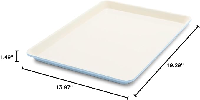 GreenLife Bakeware 18” x 13” Half Cookie Sheet Baking Pan, Non-Toxic PFAS-Free Healthy Ceramic Nonstick, Oven Safe to 450°F, Easy Release, Even Heating, Easy Clean, Blue Haze