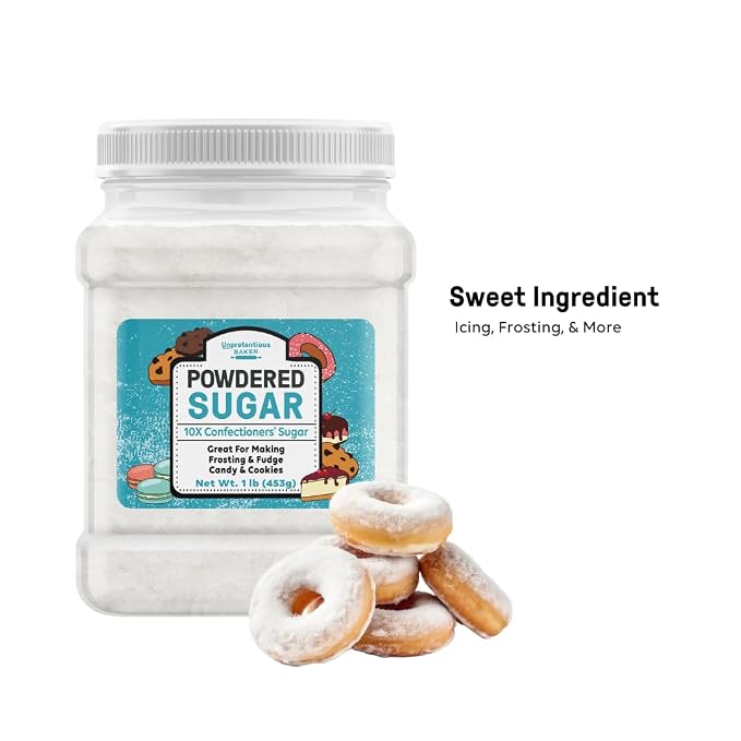 Unpretentious Powdered Sugar Confectioners Sugar, For Baking, Candy Making, Desserts (16 Ounce) (Pack of 2)