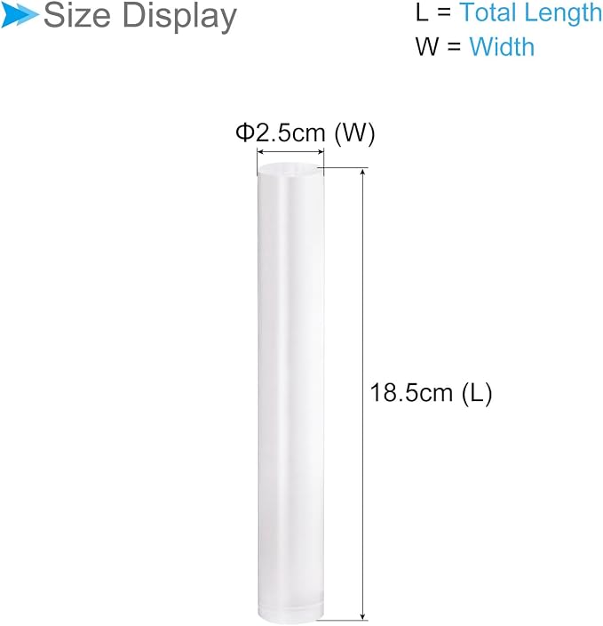 Acrylic Clay Roller, 7.28 Inch Length 1 Inch Dia., Acrylic Non-Stick Rolling Pin Roller Transparent - (Applications: for Shaping Sculpting)