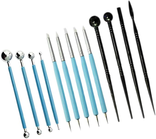 SHOWERORO 13pcs Fondant Sculpting Pen Set Cake Decorating Supplies Tools for Engraving Modeling and Trimming