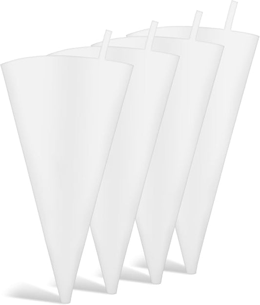 4 Pack Frosting Bags Reusable, 16" Piping Bag Reusable Heavy-Duty Cloth Cake Decorating Bags for Frosting & Icing (White)