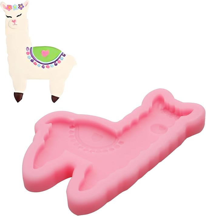 Llama Fondant Mold 2 Pcs, Alpaca Cactus Silicone Molds for Chocolate Cake Decoration Candy Cupcake Topper Cake Polymer Clay Crafts Epoxy Resin
