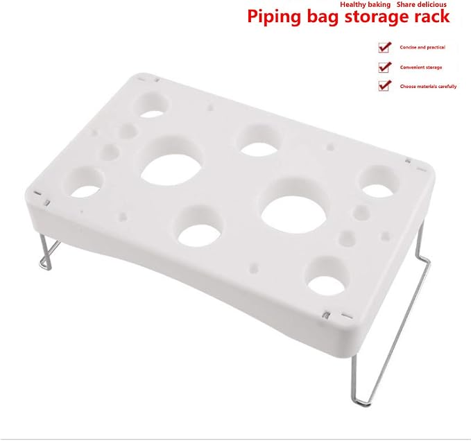 Piping bag shelf Decorating bag rack Cake decorating frosting bag rack Stainless steel feet Cake tools DIY baking 12 cavity cream bag rack (2 Packs)
