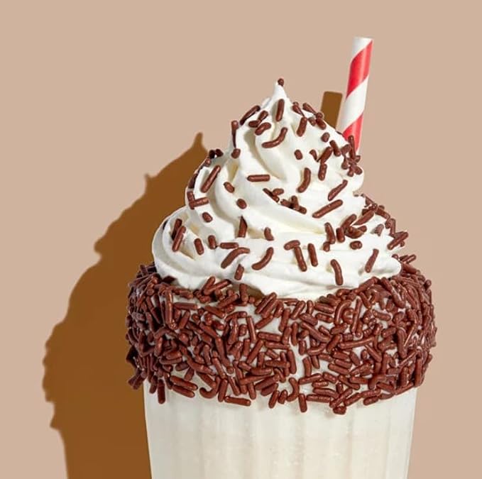 Lucky Scoops Chocolate Sprinkles Packets – 30 Individually Wrapped 7 g Packs in Resealable Pouch – Dairy-Free, Gluten-Free, Vegetarian, Soy & Nut-Free Chocolate Jimmies for Dessert Toppings for Ice Cream Sundae, Baking & Parties (Chocolate)
