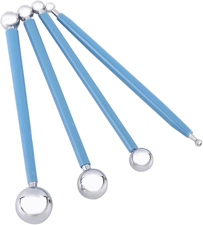 Stainless Steel Ball Sculpting Tool Set Modeling Metal Fondant Kit for Cake Decorating