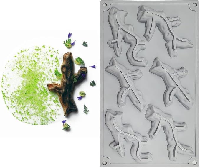 mostsom Silicone Nature Branch Designs Mold Fondant and Gum Paste Mold - Cake Decorating Supplies (Branch E)
