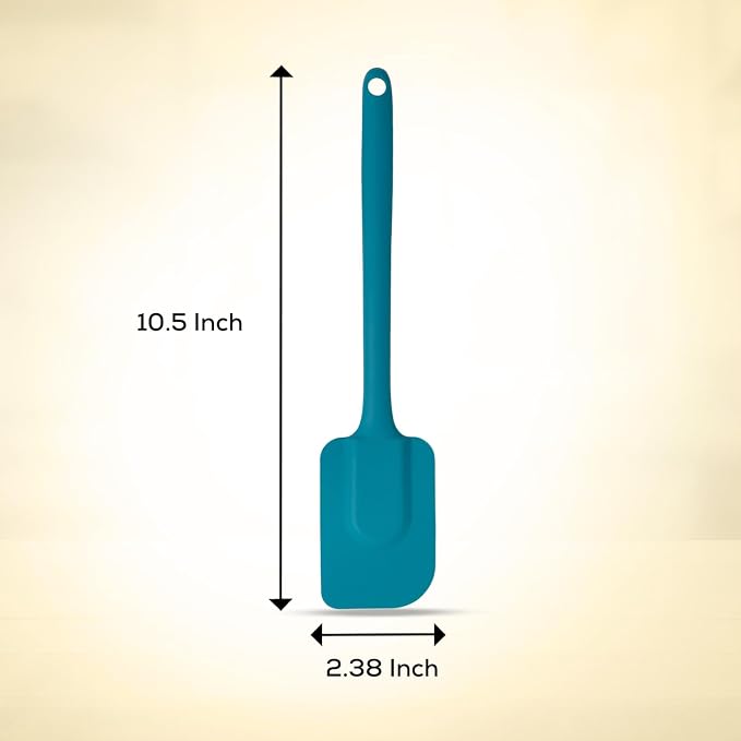Mrs. Anderson’s Baking Silicone Spatula, Flexible And Nonstick, One-Piece Design, Turquoise, For Mixing, Folding, Scraping, Baking, And Cooking